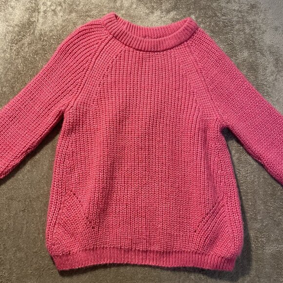 Zara Sweaters - Zara Knit Sweater Womens Medium Hot Pink Acrylic Shirt Modest Relaxed Comfort